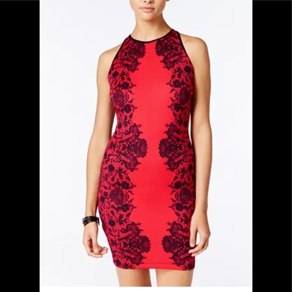 NWT B.Darlin High Neck Body Con Dress 1/2